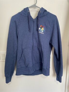 Disney Blue Heathered Zip-Up Hoodie with Drawstring